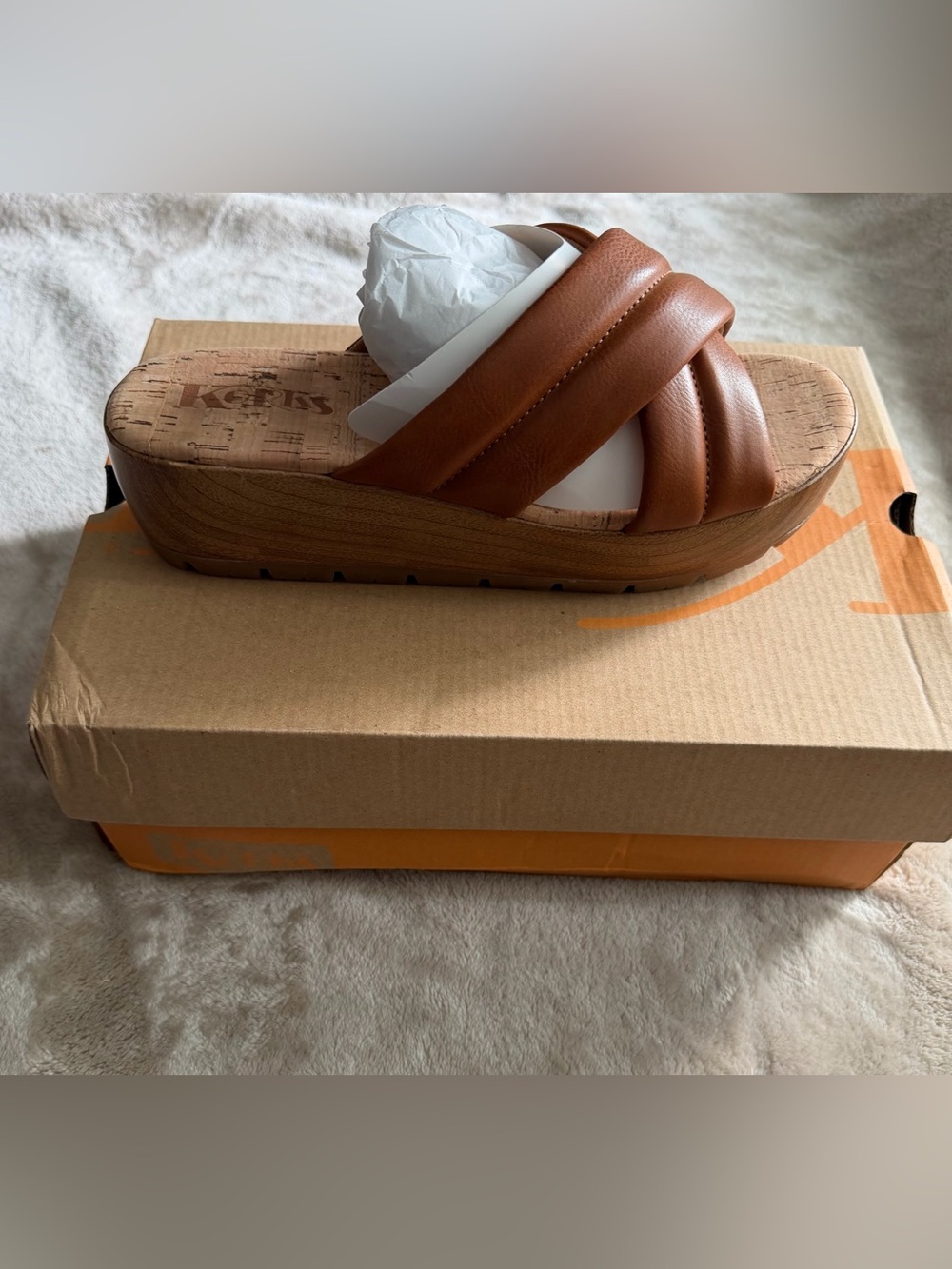 Korks Faithe Brown Wedge Sandals US 8 NWT